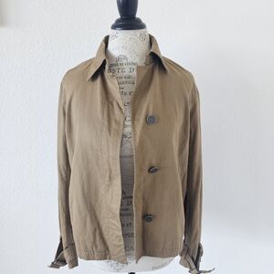 Theyskens Theory Tan Beige Cotton Linen Jacket size 4